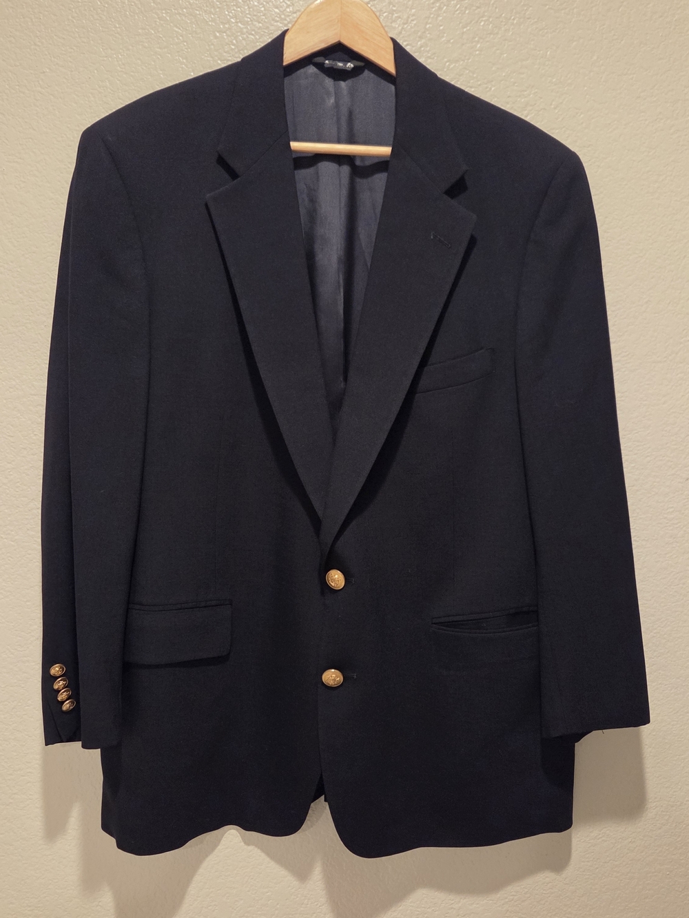 Vintage Chaps Ralph Lauren Men's Navy Wool Blazer Size XL